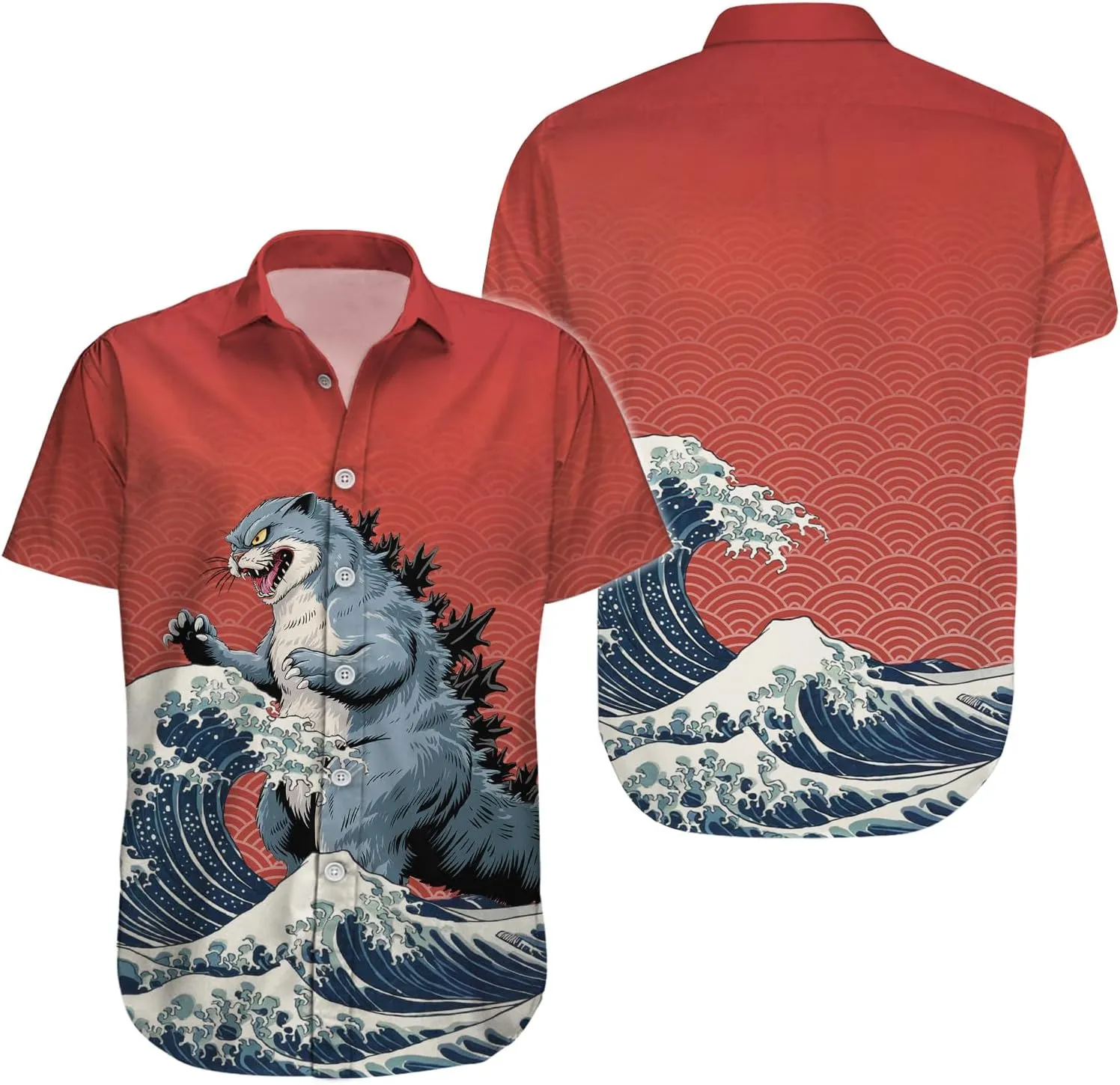 99TIMORO Game Character Hawaiian Shirt, Anime Movie Short Sleeve, Funny Print Button Down Top