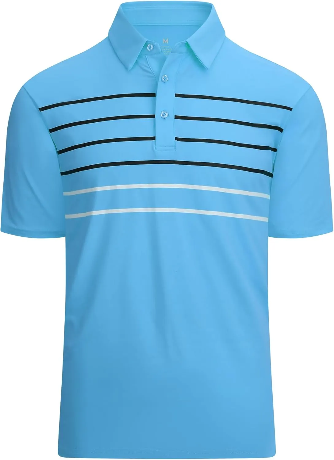 Alex Vando Mens Striped Golf Shirt Moisture Wicking Quick-Dry Sports Polo Shirts