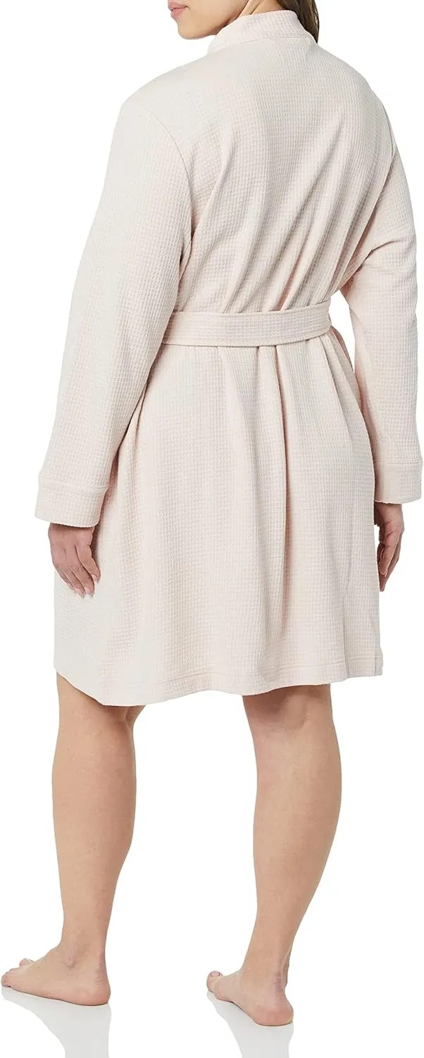 Amazon Essentials Women's Lightweight Waffle Mid-Length Robe (Available in Plus Size)