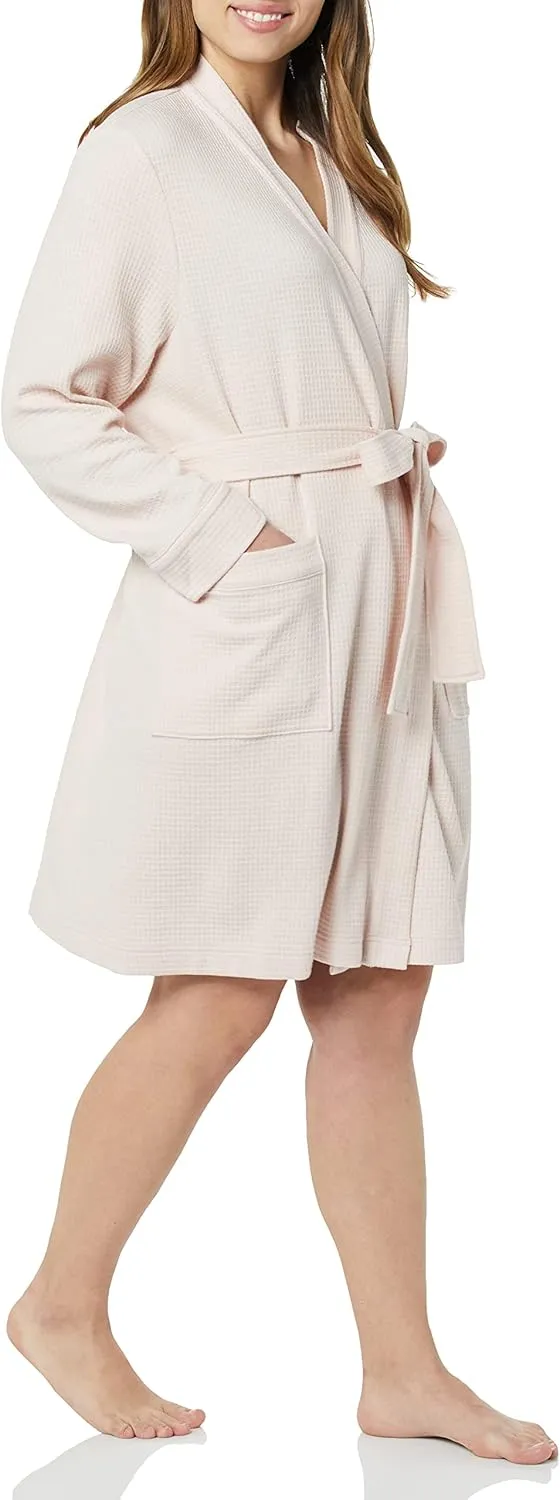 Amazon Essentials Women's Lightweight Waffle Mid-Length Robe (Available in Plus Size)