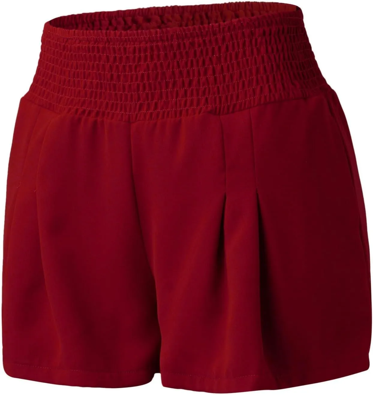 Beach Shorts for Women Casual Summer Smocked High Waisted Shorts Wide Leg Flowy Short Lounge Pants with Pockets