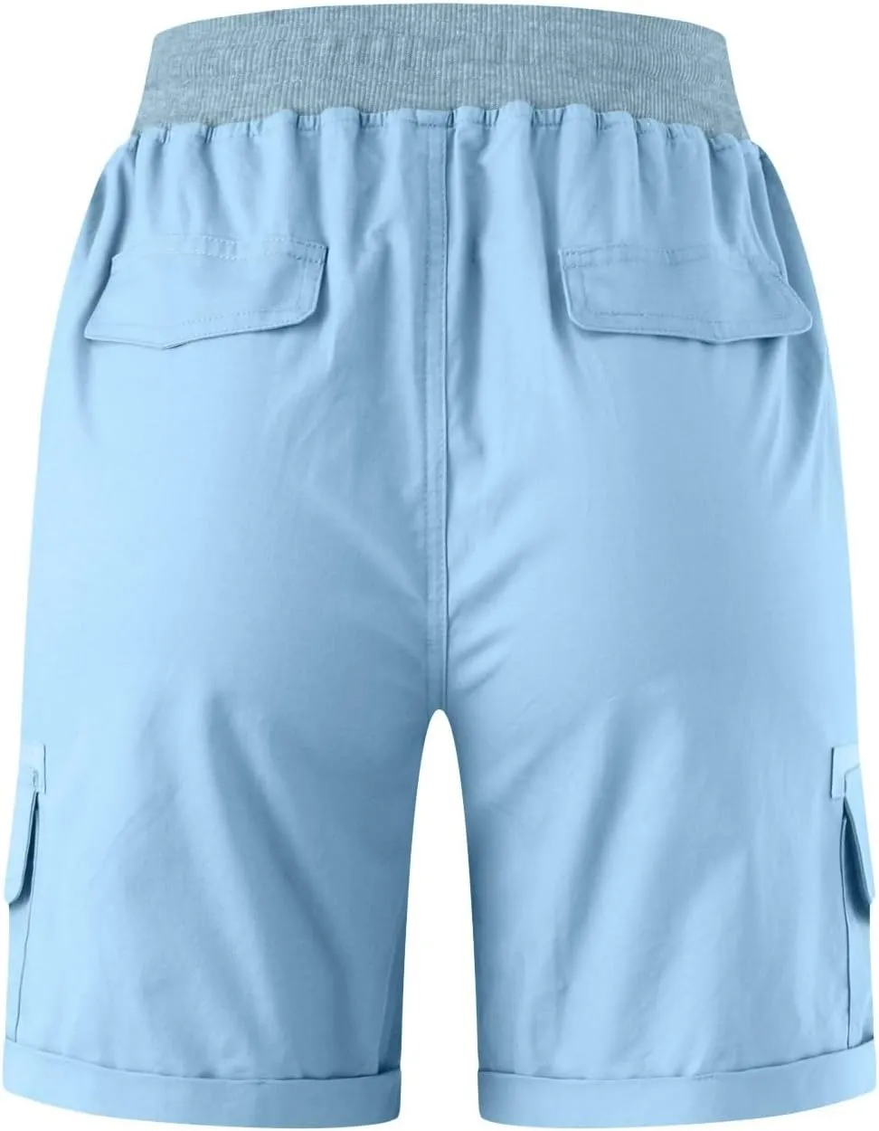 Cargo Shorts for Women Hiking High Waisted Summer Y2k Shorts Drawstring Bermuda Pull On Short Pants with Pockets