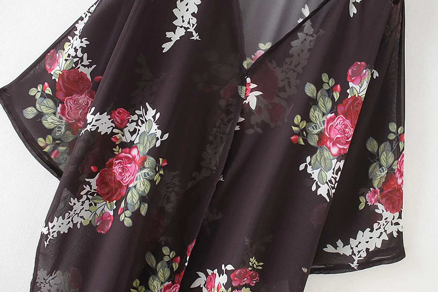 CASURESS Women's Cardigan-Sheer Kimono Loose Summer Floral Print Cover Ups