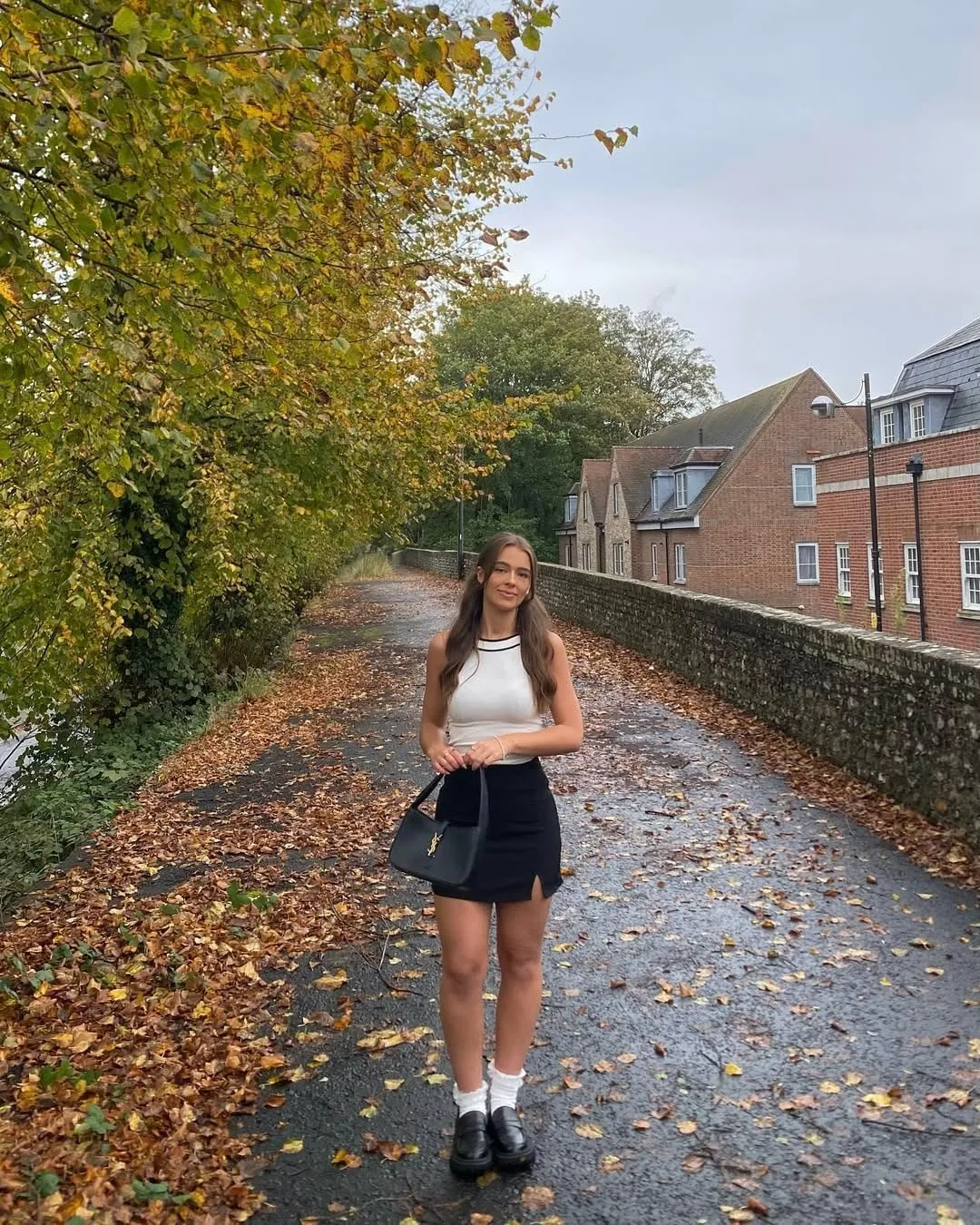 CIDER High Waist Zip Up Slit Mini Skirt