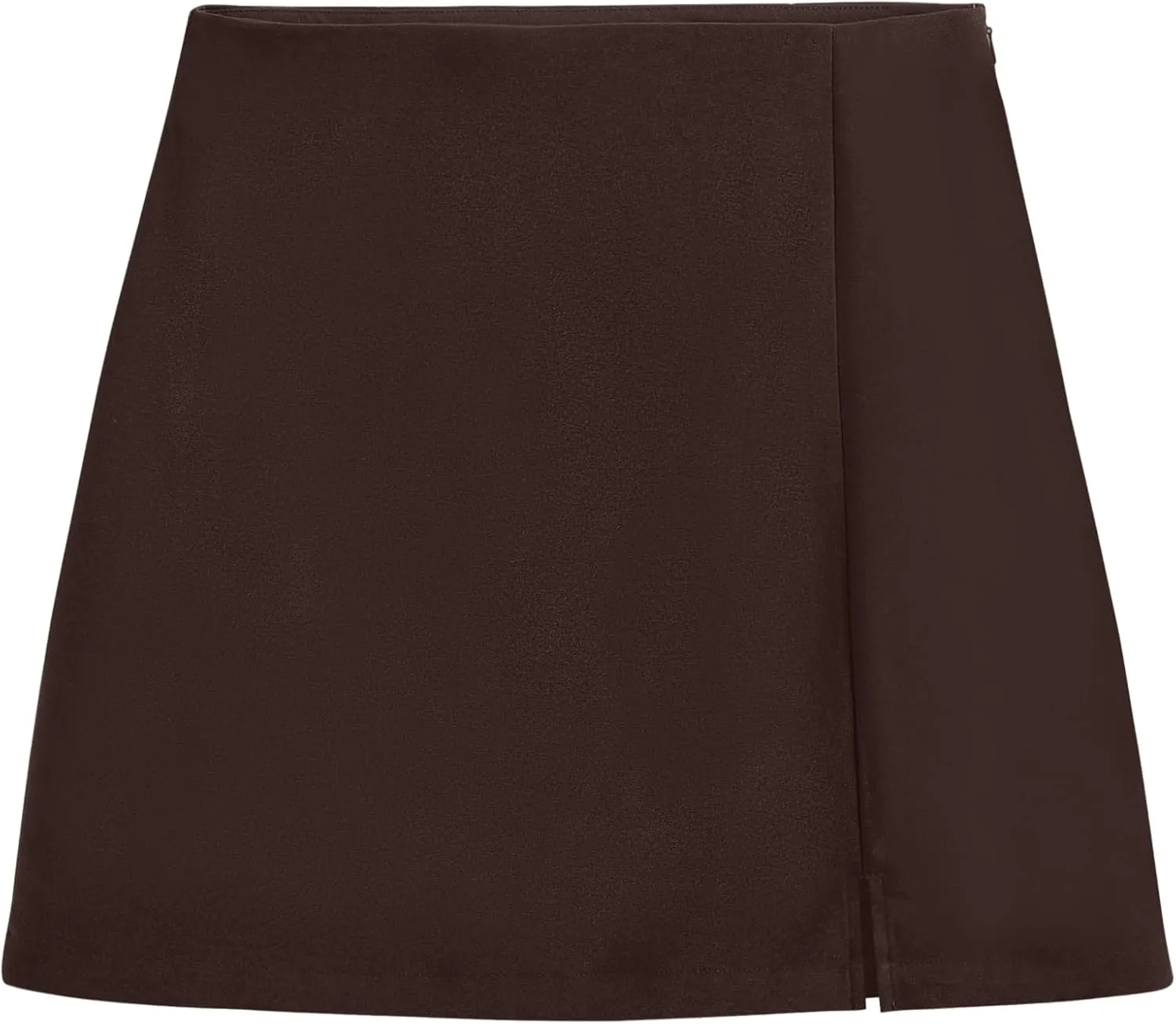 CIDER High Waist Zip Up Slit Mini Skirt
