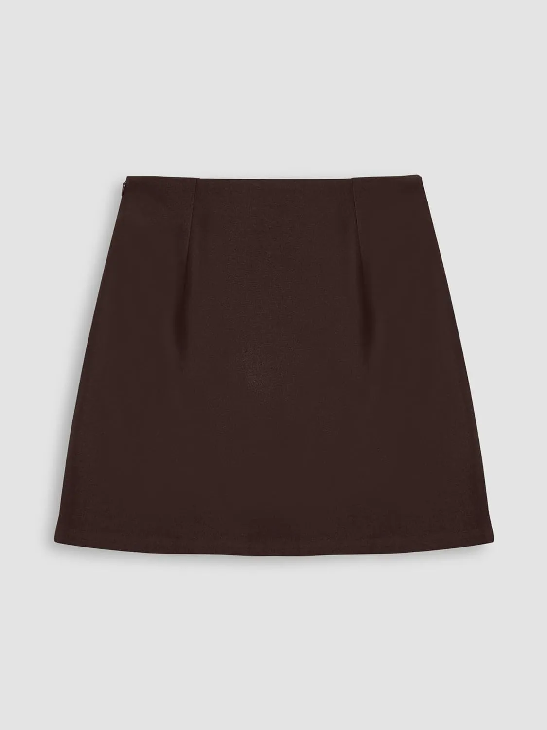 CIDER High Waist Zip Up Slit Mini Skirt