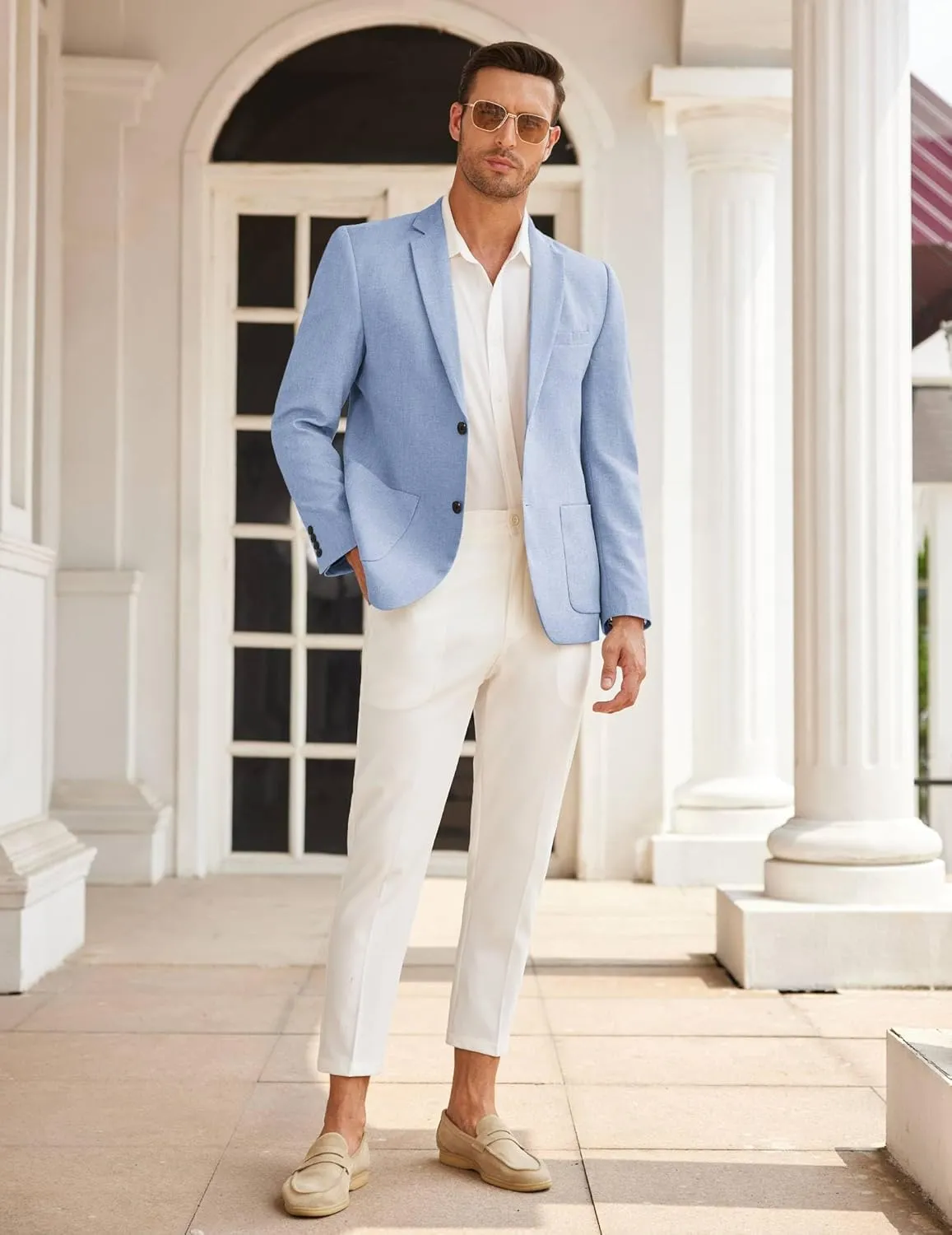 COOFANDY Mens Casual Blazer Sport Coat Lightweight Two Button Business Suit Jackets