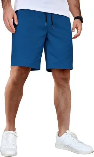 COOFANDY Men's Casual Shorts Cotton Elastic Waist Drawstring Shorts Lightweight Summer Beach Shorts