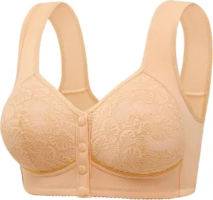 Daisy Bras for Women Comfort Cotton Full Coverage Bra Smoothing Padded Bralette Wireless Bra with Support and Lift