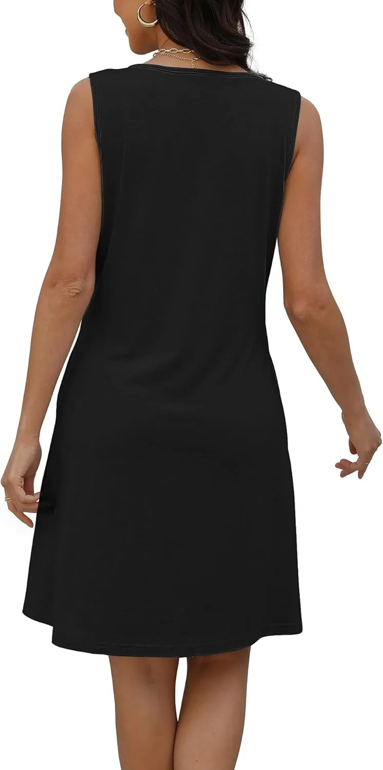 Disamer Beach Dresses for Women 2025 Vacation Swim Cover up V-Neck Summer Dress Button Down Sleeveless Boho Floral Sundress