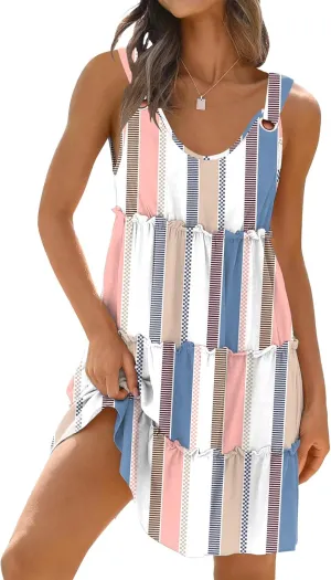 Disamer Summer Dresses for Women 2025 Sundresses Vacation Sleeveless Beach Swimsuit Cover Ups Spring Outfits Casual Sun Dress