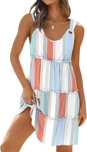 Disamer Summer Dresses for Women 2025 Sundresses Vacation Sleeveless Beach Swimsuit Cover Ups Spring Outfits Casual Sun Dress