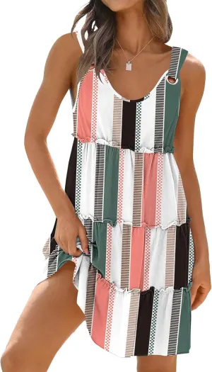 Disamer Summer Dresses for Women 2025 Sundresses Vacation Sleeveless Beach Swimsuit Cover Ups Spring Outfits Casual Sun Dress