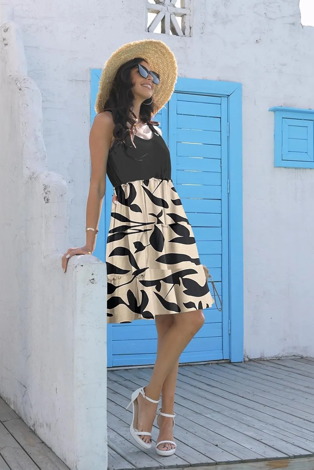 Disamer Summer Dresses for Women 2025 Sundresses Vacation Sleeveless Beach Swimsuit Cover Ups Spring Outfits Casual Sun Dress