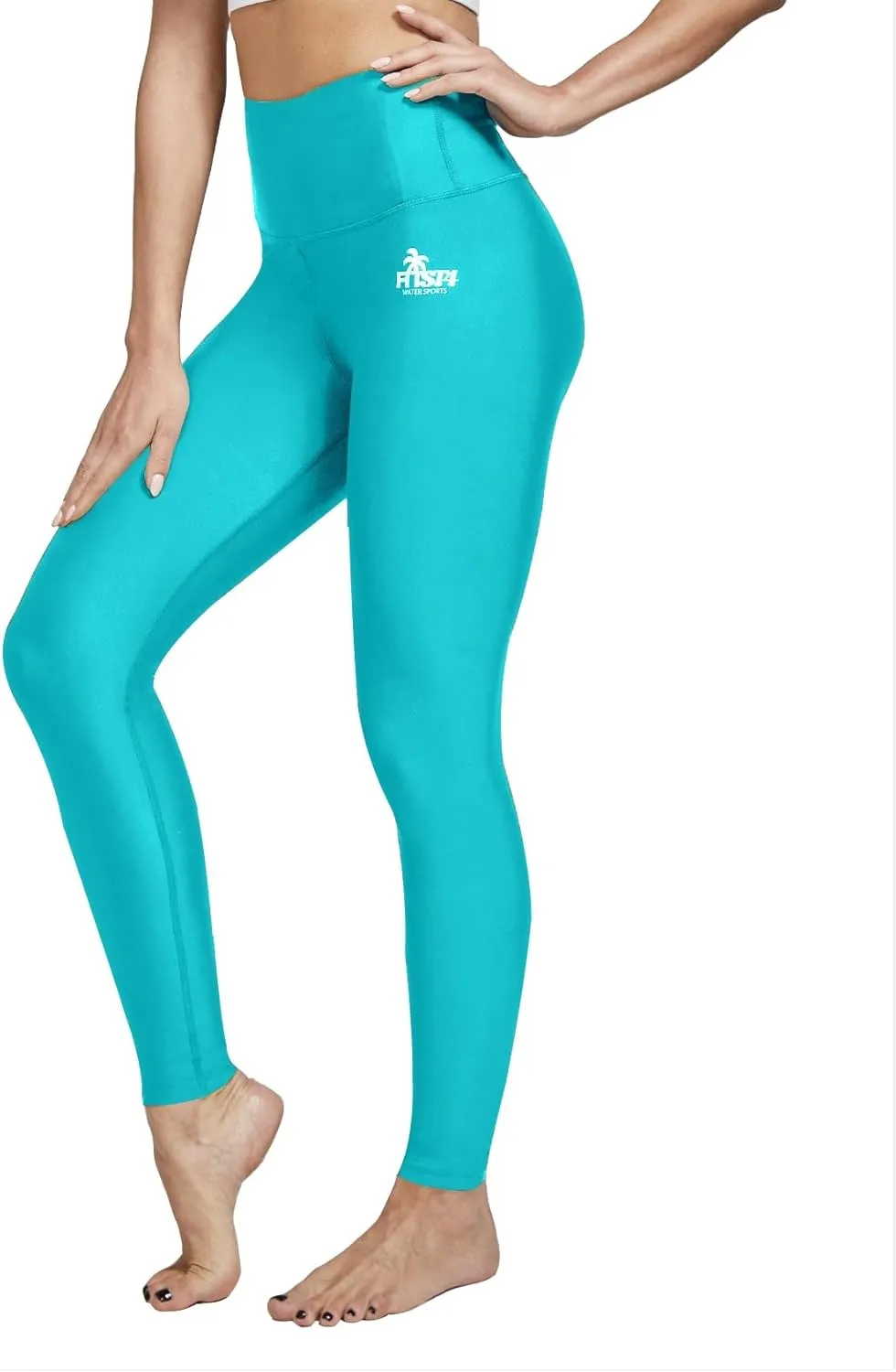 FitsT4 Sports Women's Swimming Leggings UPF 50  High Waisted with Pockets Swim Pants