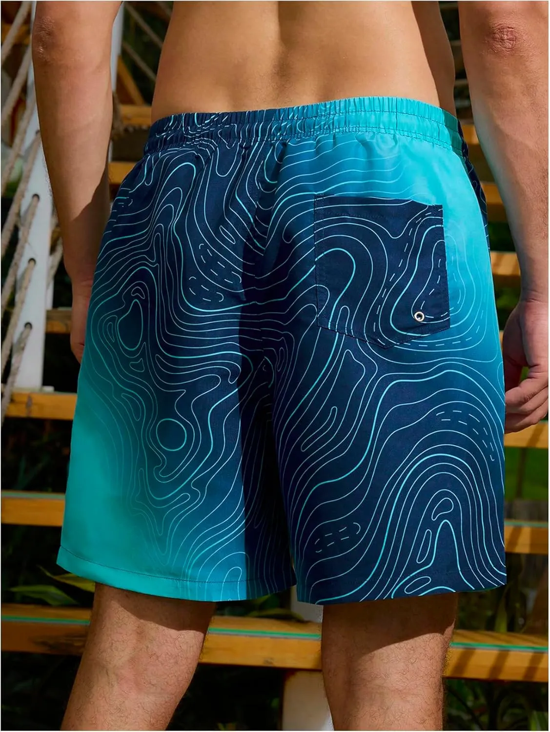 Floerns Men's Beach Swim Trunks with Compression Liner 7 Inch Quick Dry Swim Board Shorts Swimwear Bathing Suits Swimsuit