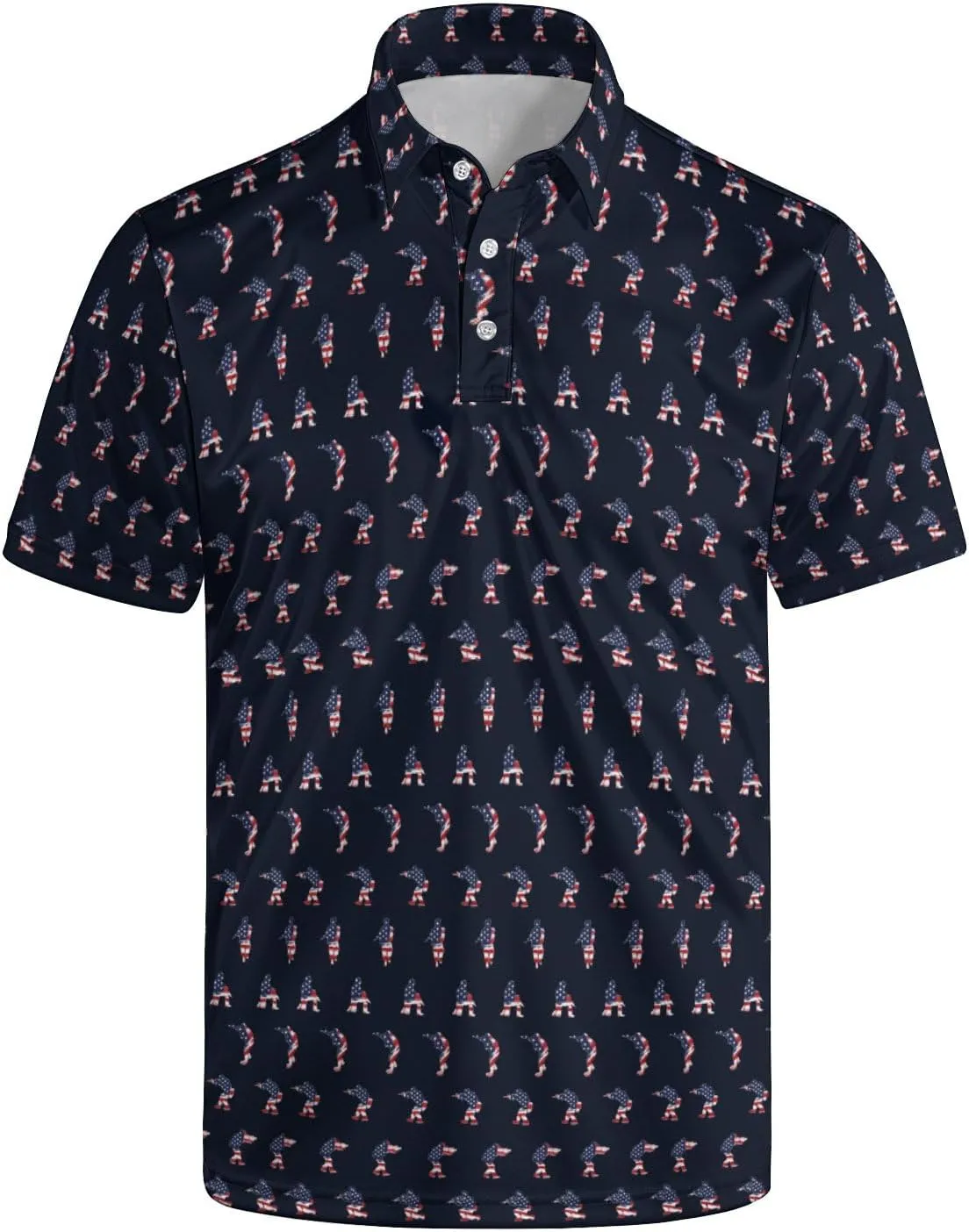 Funny Polo Shirt for Men Fashion Print Short Sleeve Golf Polos Shirts Quick Dry Performance Summer Shirt Golf Outfits