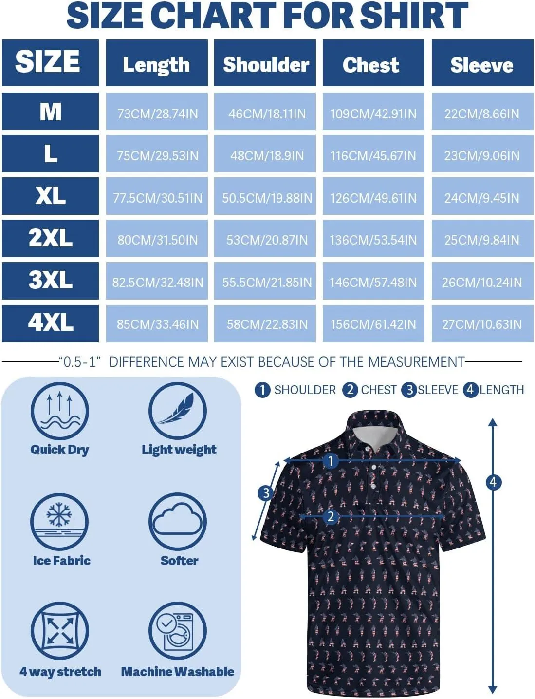 Funny Polo Shirt for Men Fashion Print Short Sleeve Golf Polos Shirts Quick Dry Performance Summer Shirt Golf Outfits