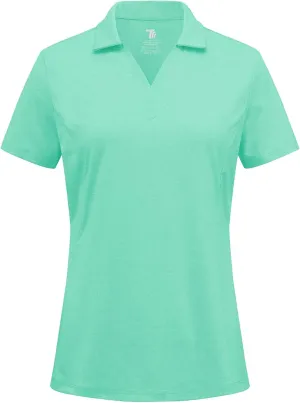 Gopune Women's Short Sleeve Golf Shirts V Neck Collared Tennis Tops Quick Dry UV Protection
