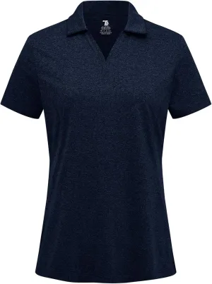 Gopune Women's Short Sleeve Golf Shirts V Neck Collared Tennis Tops Quick Dry UV Protection