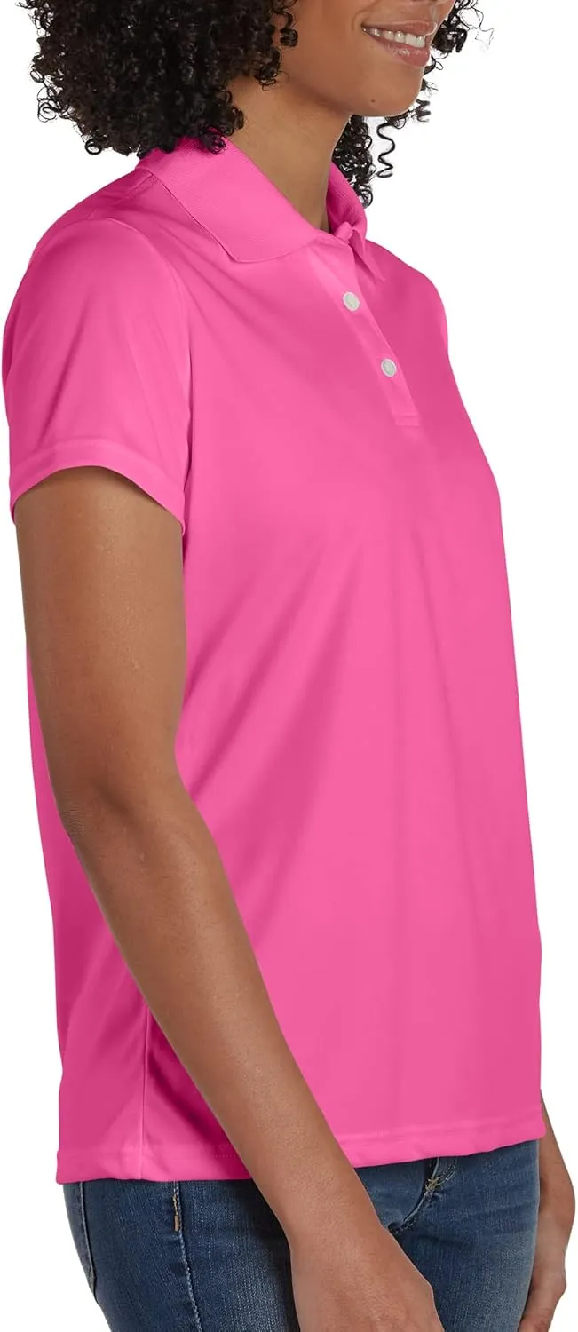 Hanes Women's Sport Cool DRI Polo Shirt, Moisture-Wicking Performance Polo Shirt for Women