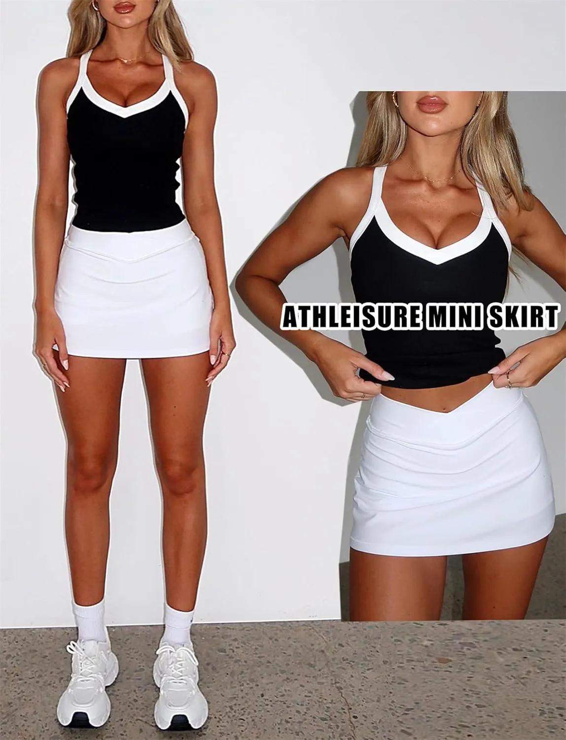 High Waisted Golf Skort Tennis Skirt for Women Bodycon Mini Skirt Short Pickleball Athletic Skirt with Shorts