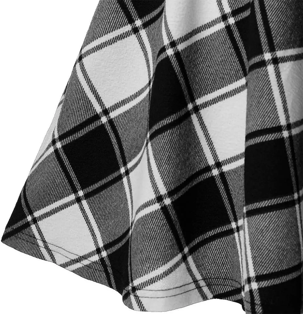 IDEALSANXUN Gothic Plaid Mini Skirts for Women Short High Waist Plaid Skirts