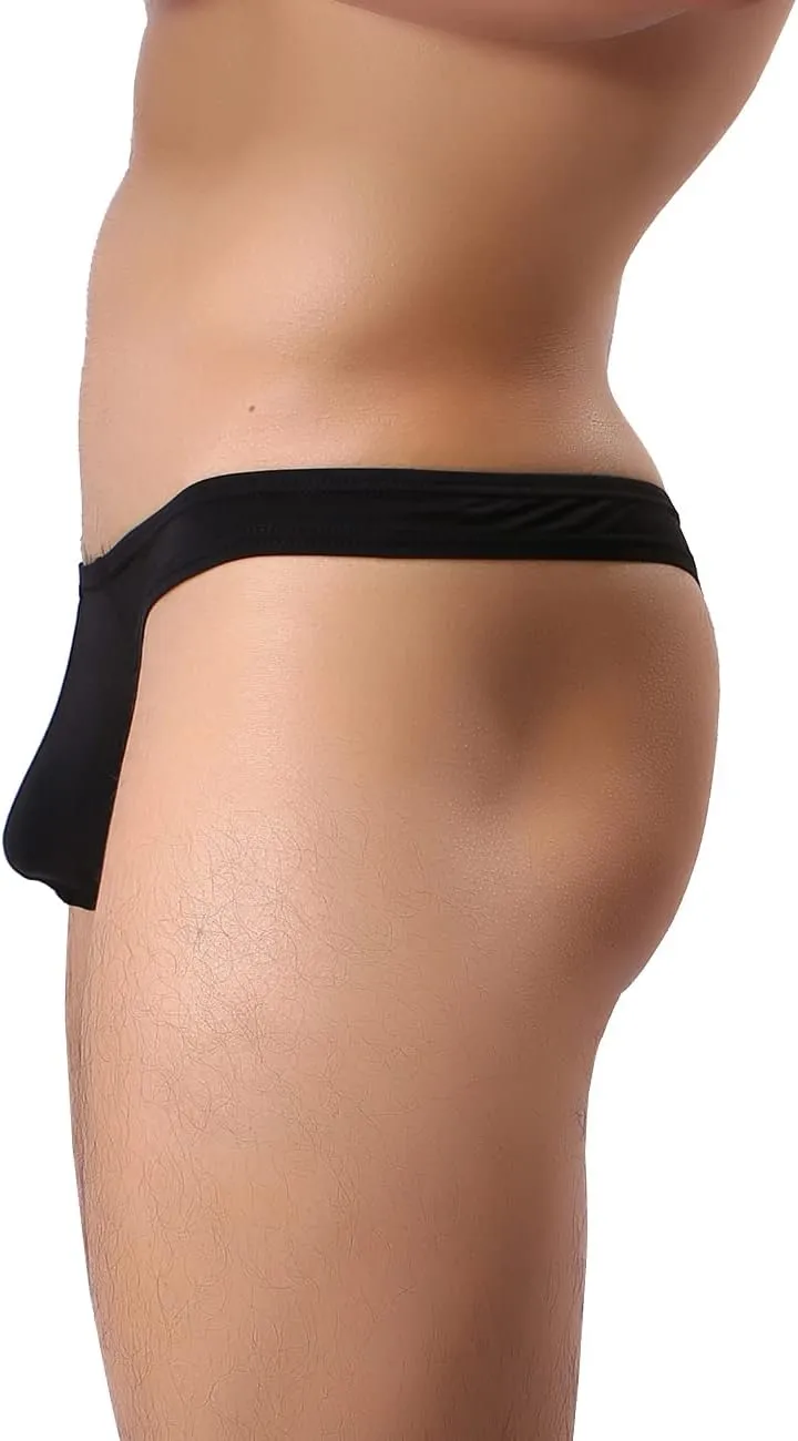 IKINGSKY Men's Low Rise Bulge Thong Sexy Mens Underwear Soft T-back Under Panties for Men