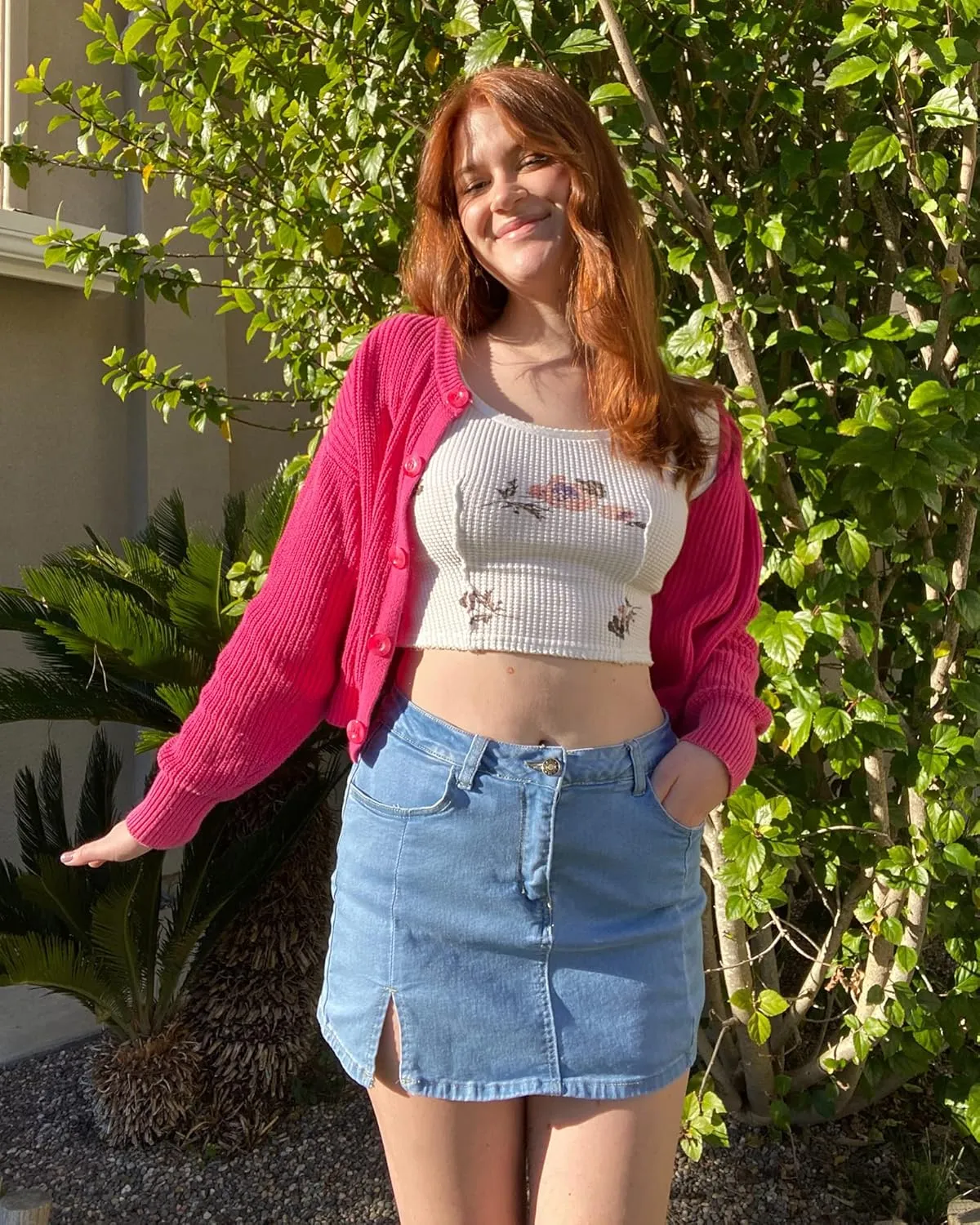 luvamia Skorts Skirts for Women Denim Mini Skirt Side Slit with High Waisted Jean Shorts Stretchy
