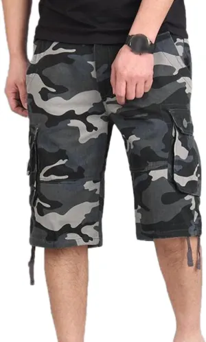 Maiyifu-GJ Men's Cargo Shorts Multi-Pockets Elastic Waist Hiking Shorts Summer Lightweight Casual Cotton Short Pants