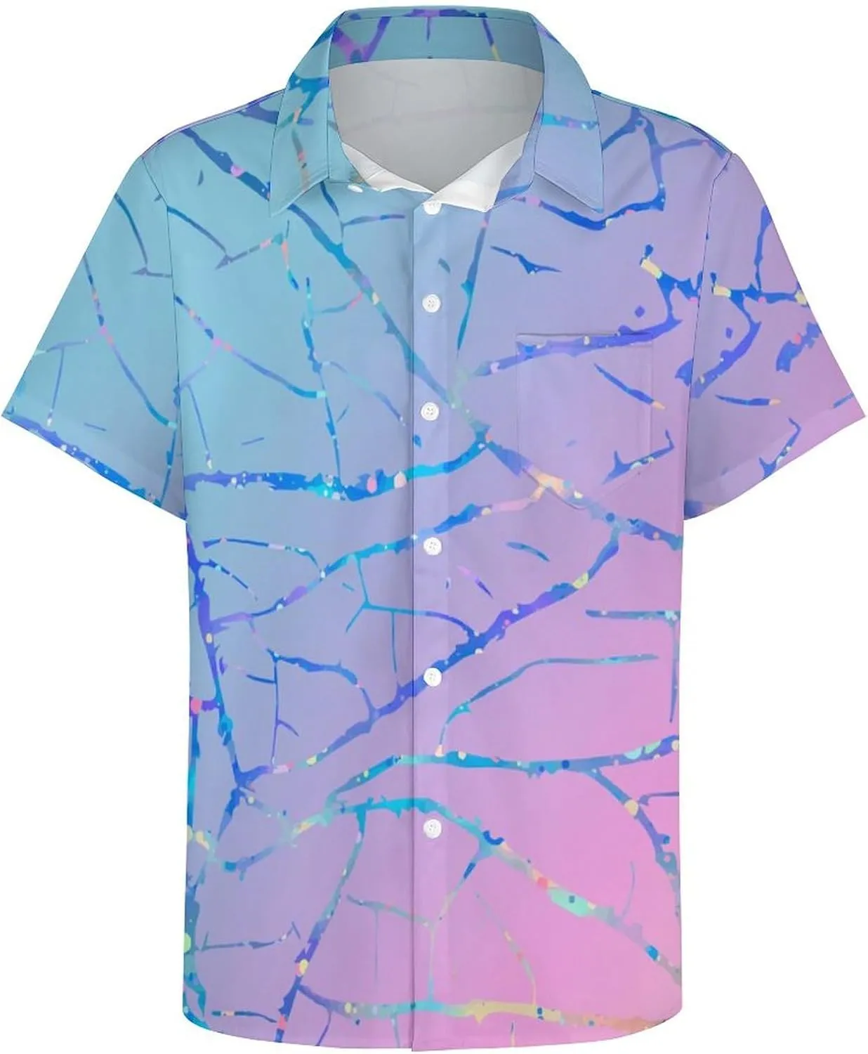 Mens Hawaiian Shirt Casual Button Down Short Sleeve Tropical Beach Holiday Aloha Party Shirt for Men Funny