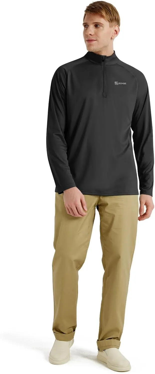 Men's UPF 50  Rash Guard 1/4 Zip Stand Collar Swim Shirt Long Sleeve