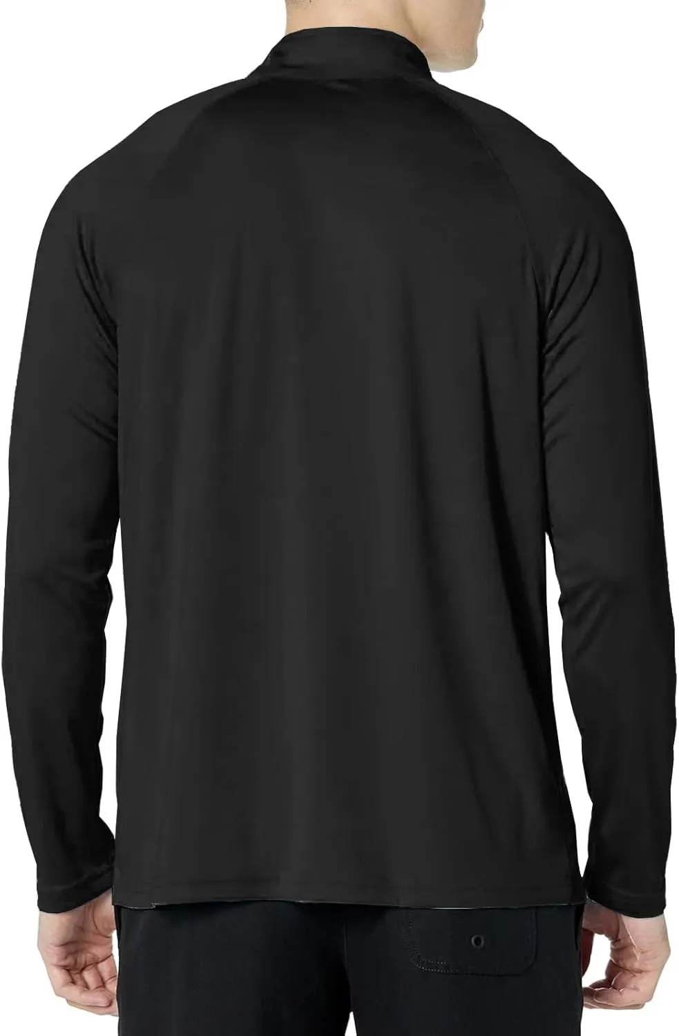 Men's UPF 50  Rash Guard 1/4 Zip Stand Collar Swim Shirt Long Sleeve