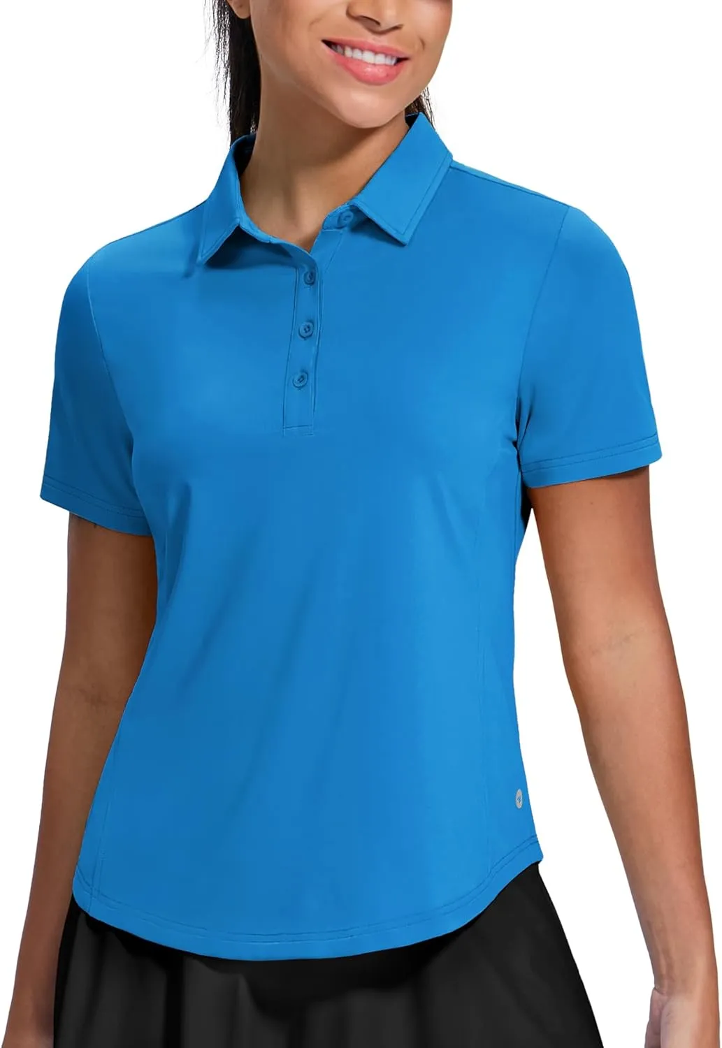 MIER Womens Golf Polo Shirts Short Sleeve Quick Dry Sun Protection Active UV Shirts Collared Tennis Tops, 4 Buttons