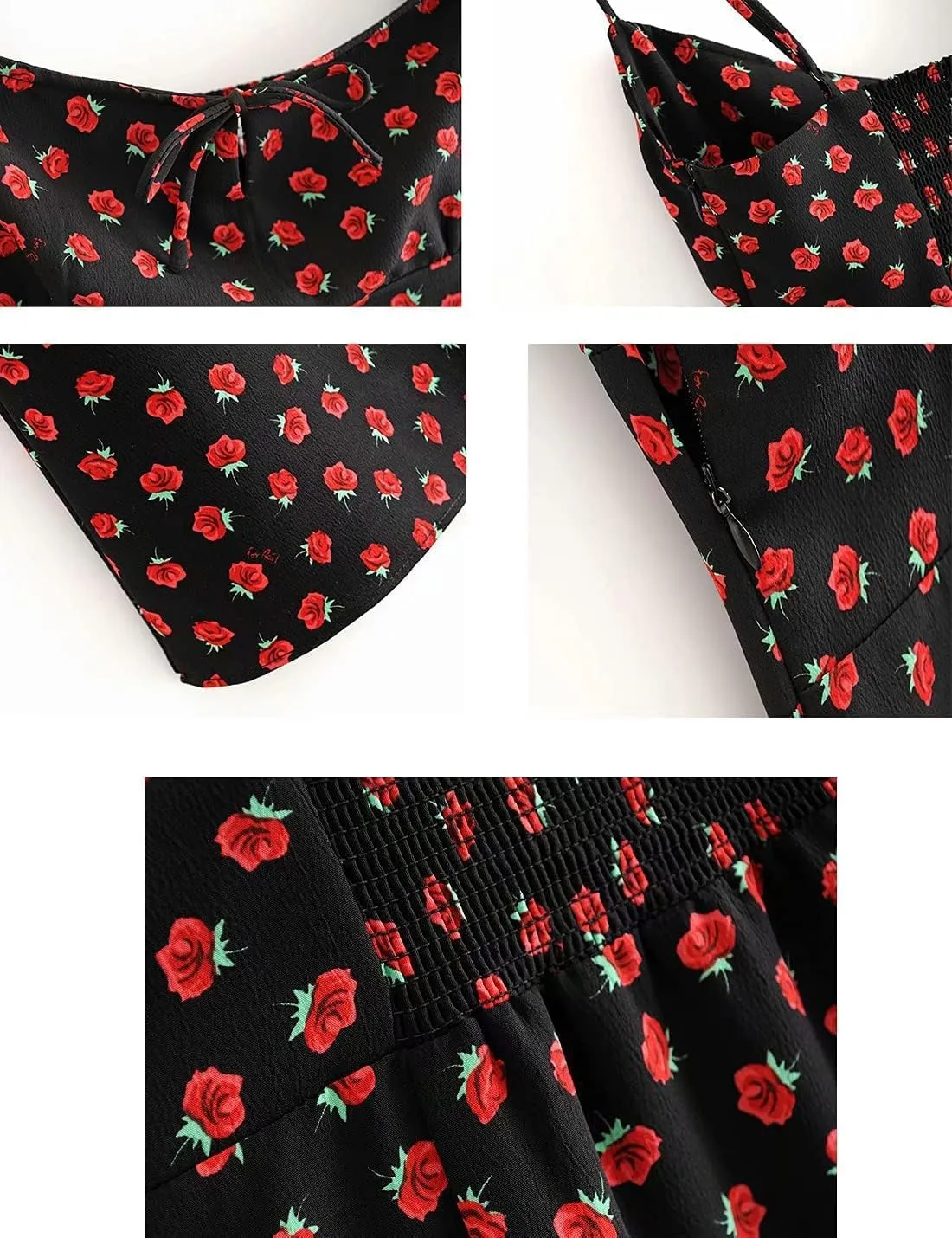 Omoone Womens Floral Dress Low-Cut Square Neck Spaghetti Strap Tie Bodycorn 90s Y2k Sun Dresses