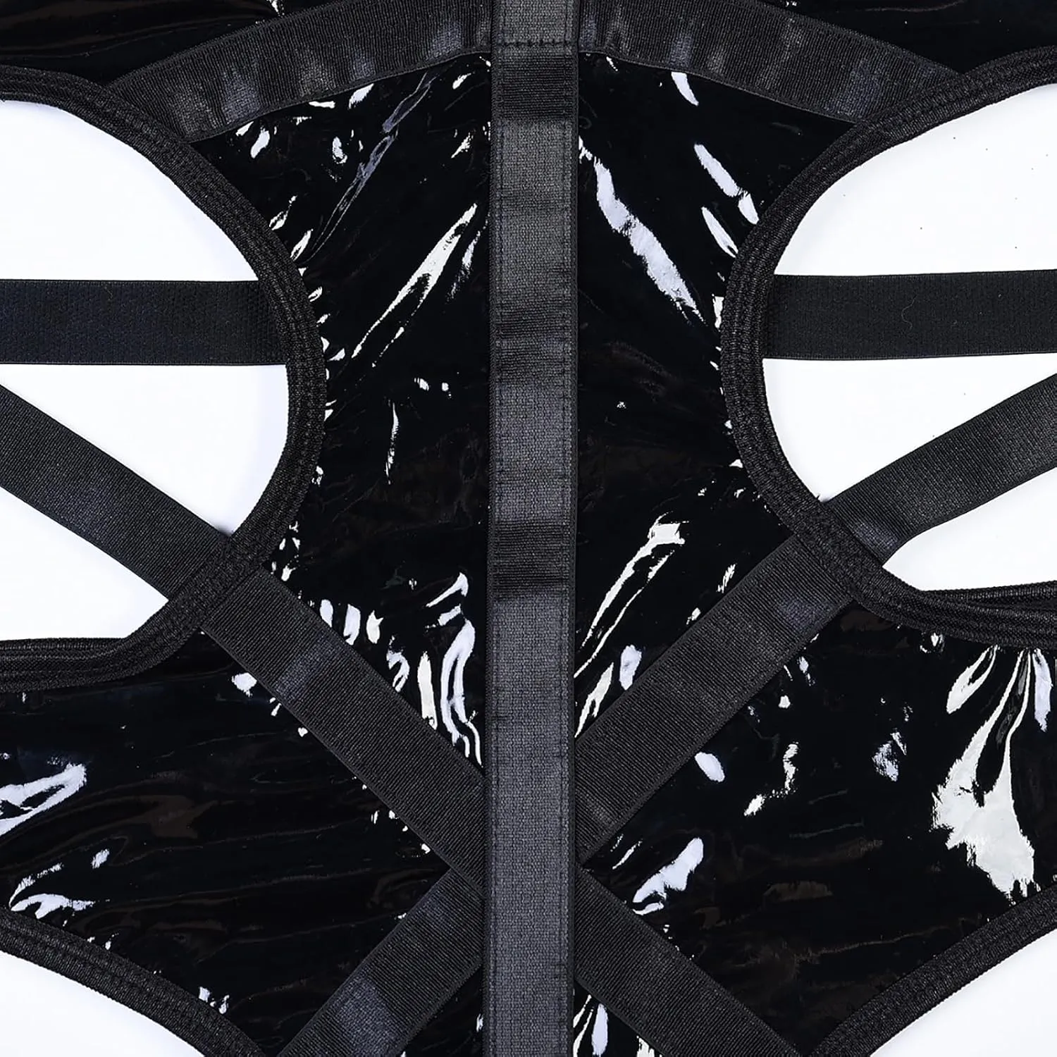 Oplxuo Leather Lingerie for Women for Sex Naughty Sexy Strappy Bodysuit Teddy Corset Lingerie Waist Cut Out Bodycon Clubwear