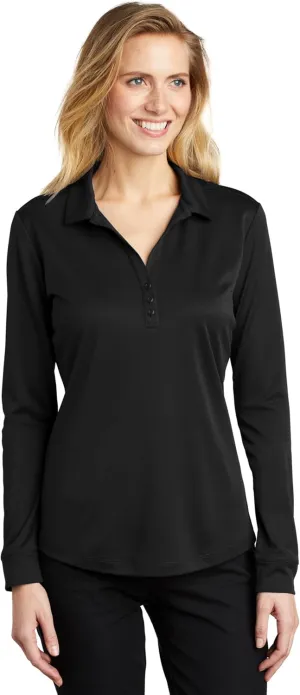 Port Authority Ladies Silk Touch Performance Long Sleeve Polo
