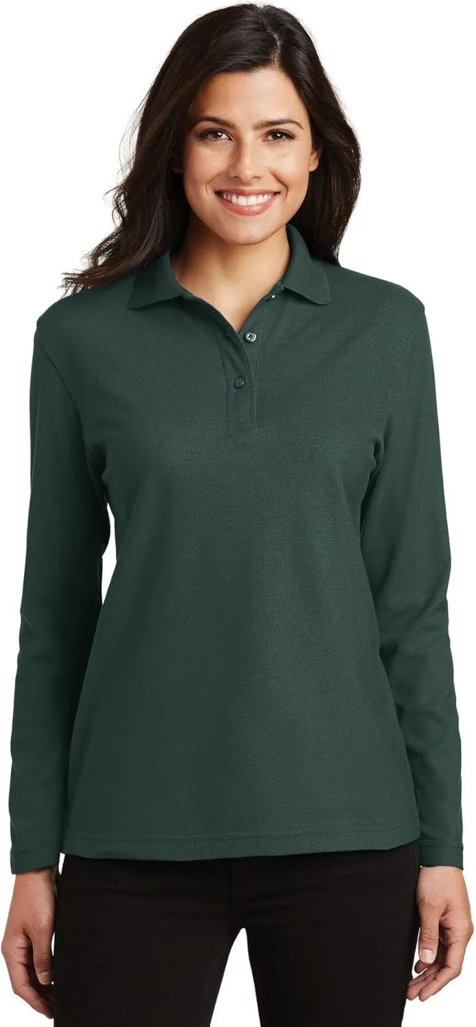 Port Authority Women's Long Sleeve Silk Touch Polo
