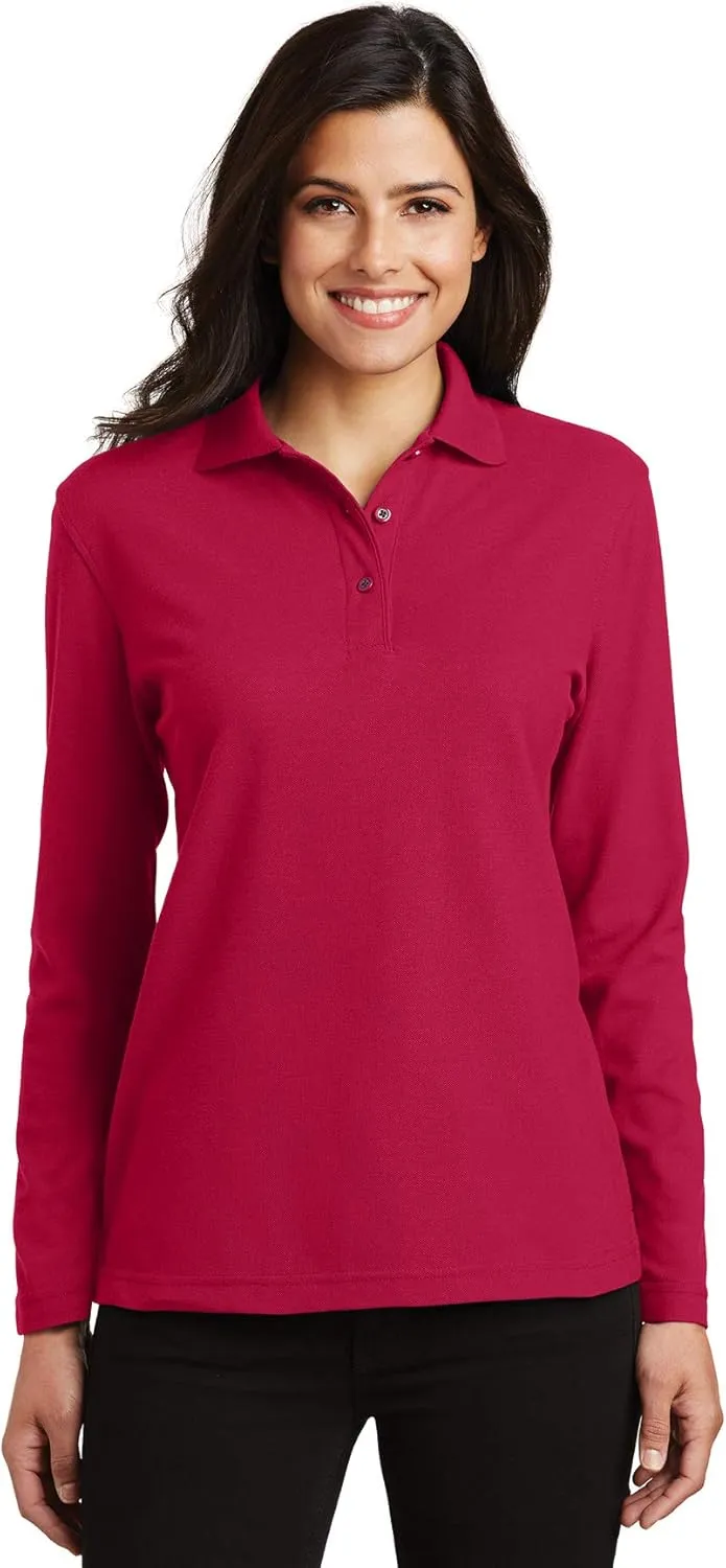 Port Authority Women's Long Sleeve Silk Touch Polo