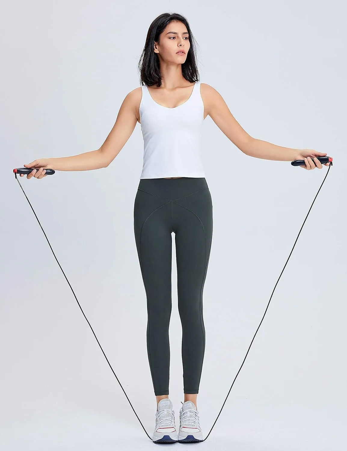 POSHDIVAH Women Sports Bra Longline Padded Tank Top Naked Feeling Workout Fitness Running Yoga Tops