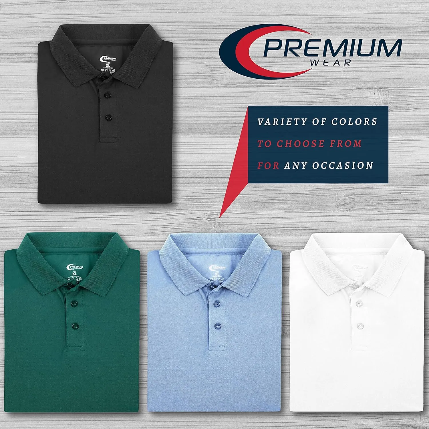 Premium Wear Boys High Moisture Wicking Polo T Shirts