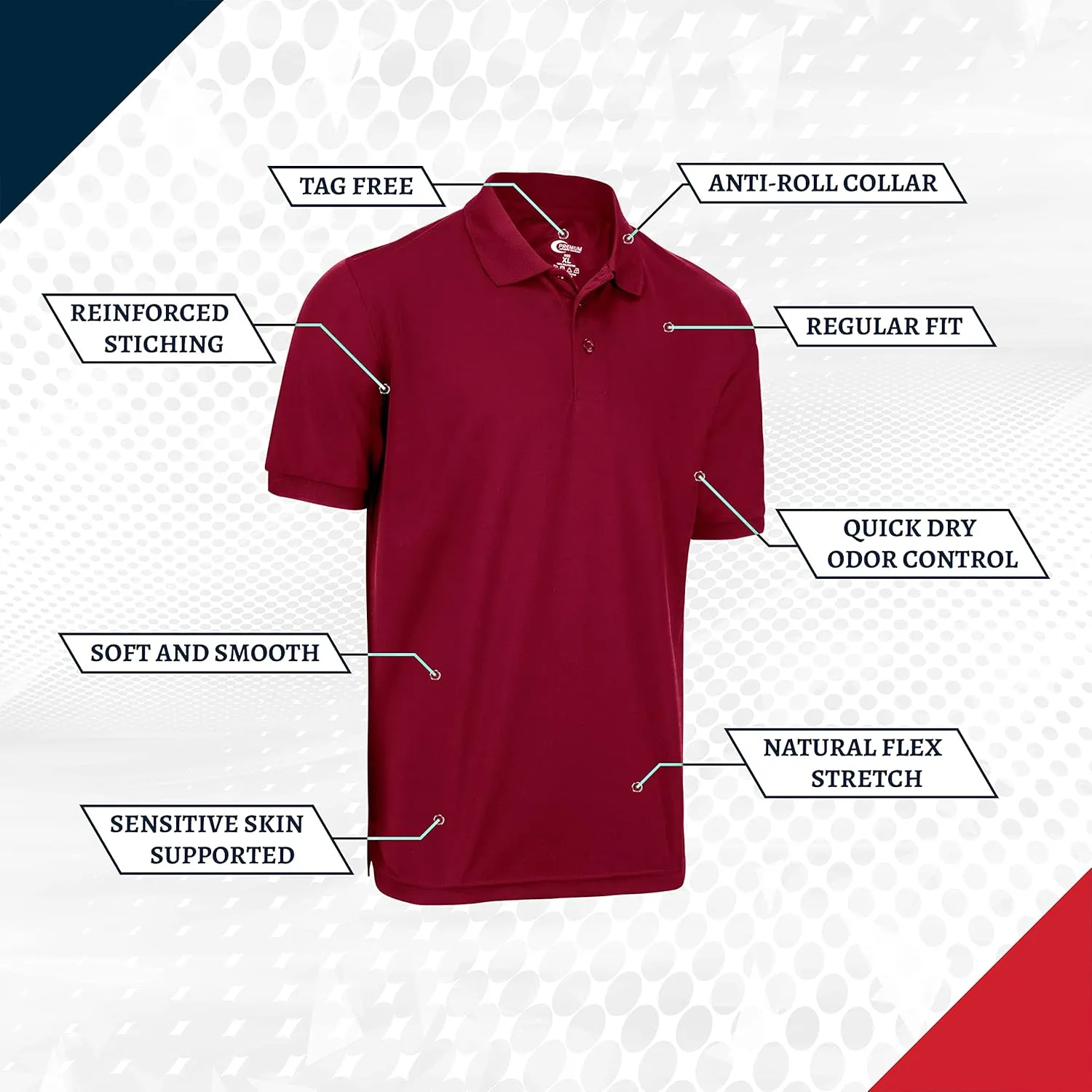 Premium Wear Boys High Moisture Wicking Polo T Shirts