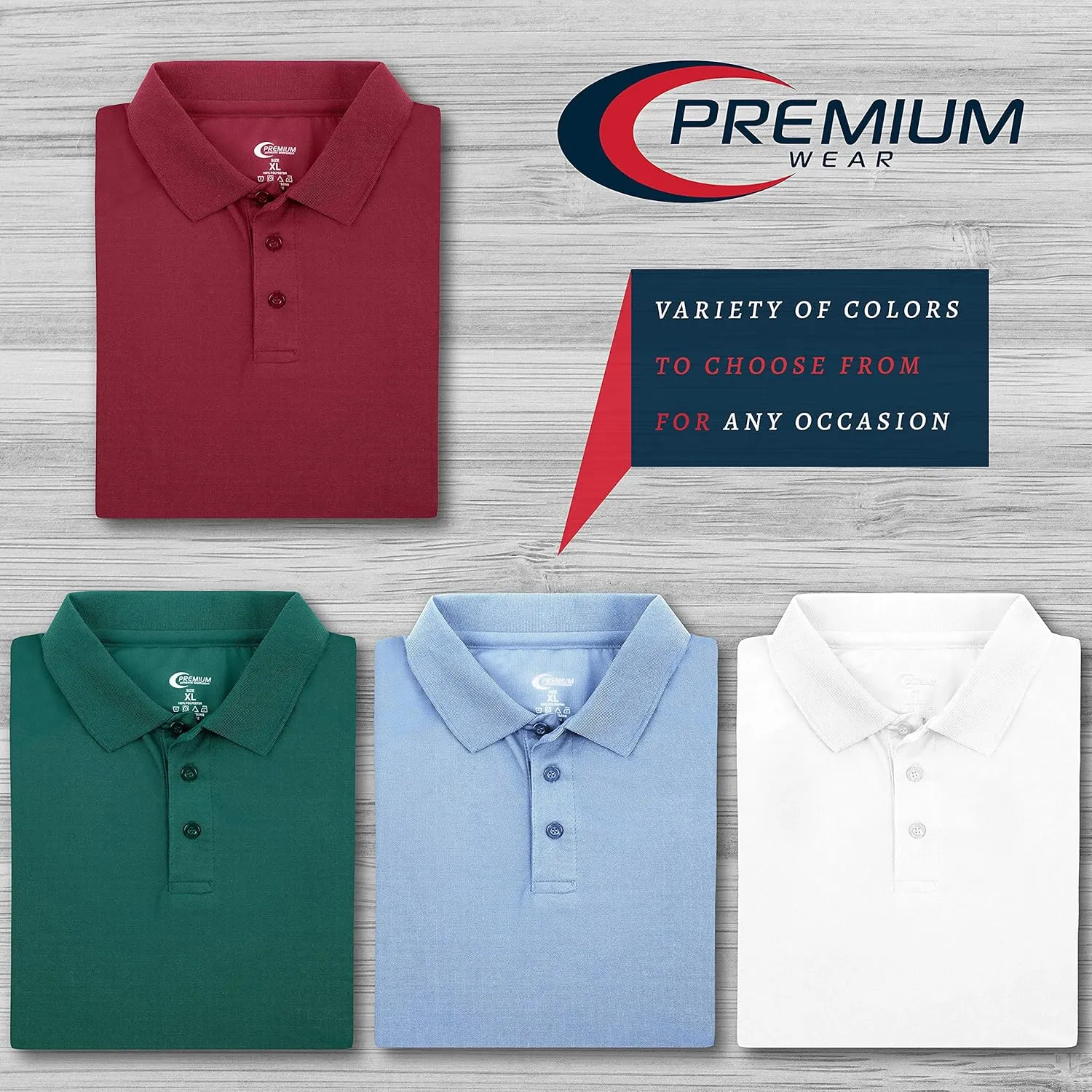 Premium Wear Boys High Moisture Wicking Polo T Shirts