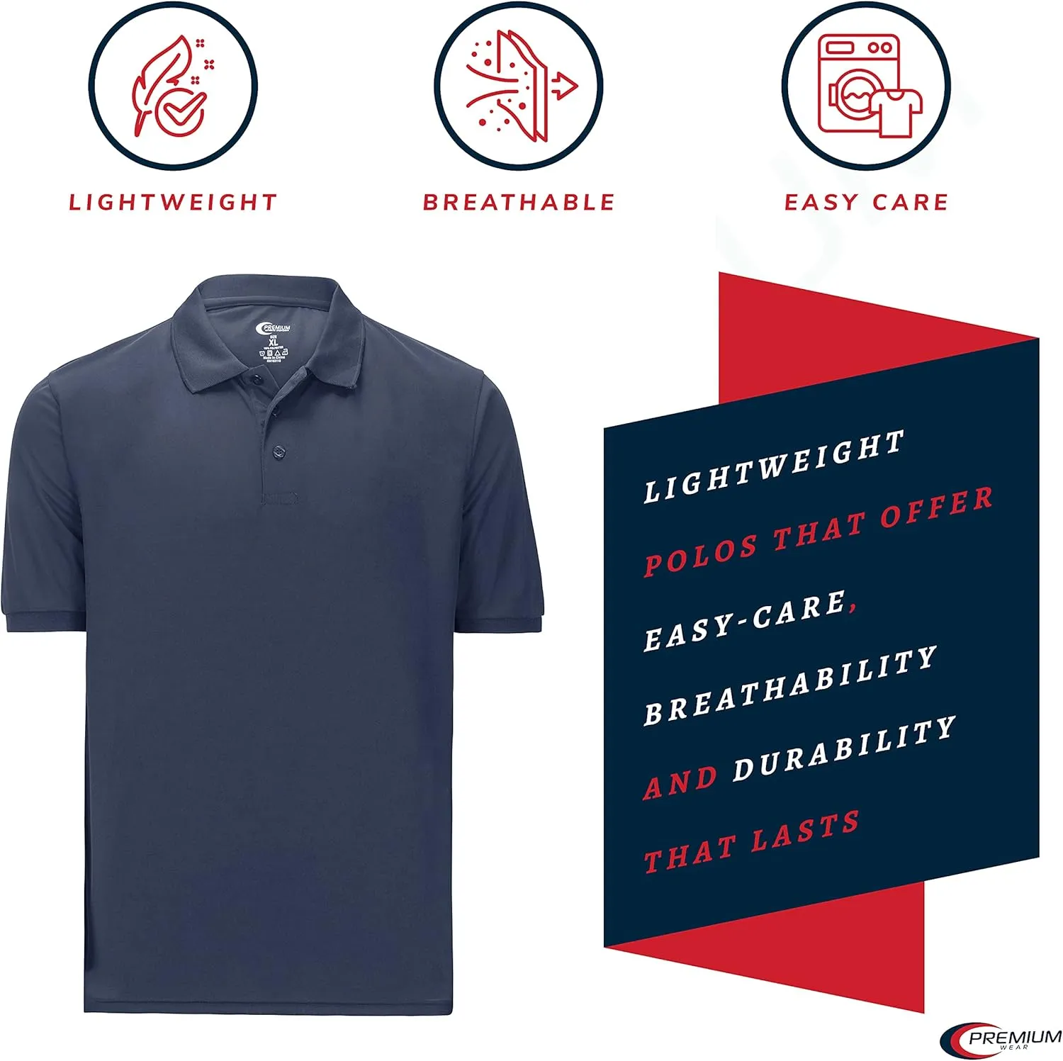 Premium Wear Boys High Moisture Wicking Polo T Shirts