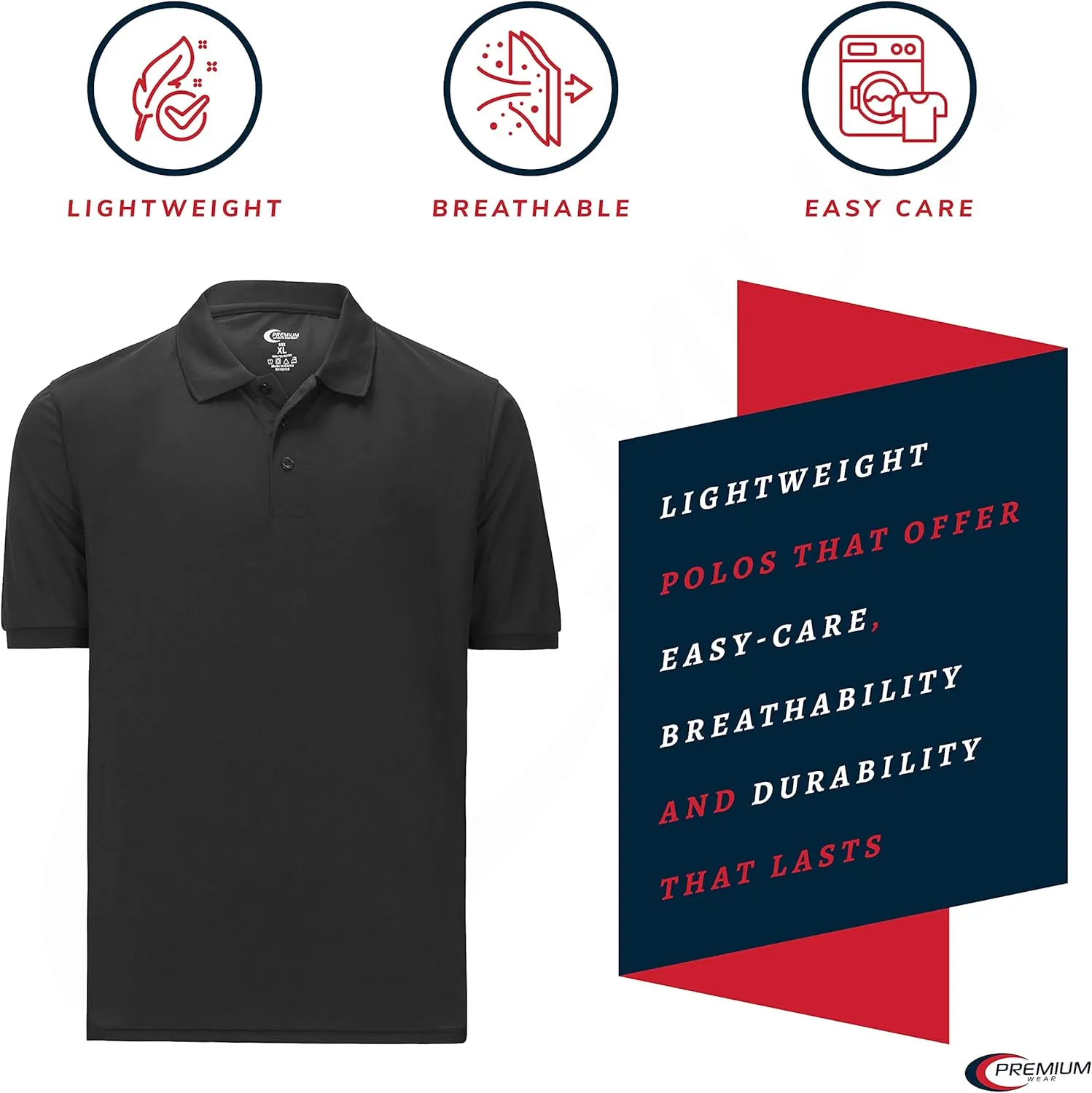 Premium Wear Boys High Moisture Wicking Polo T Shirts