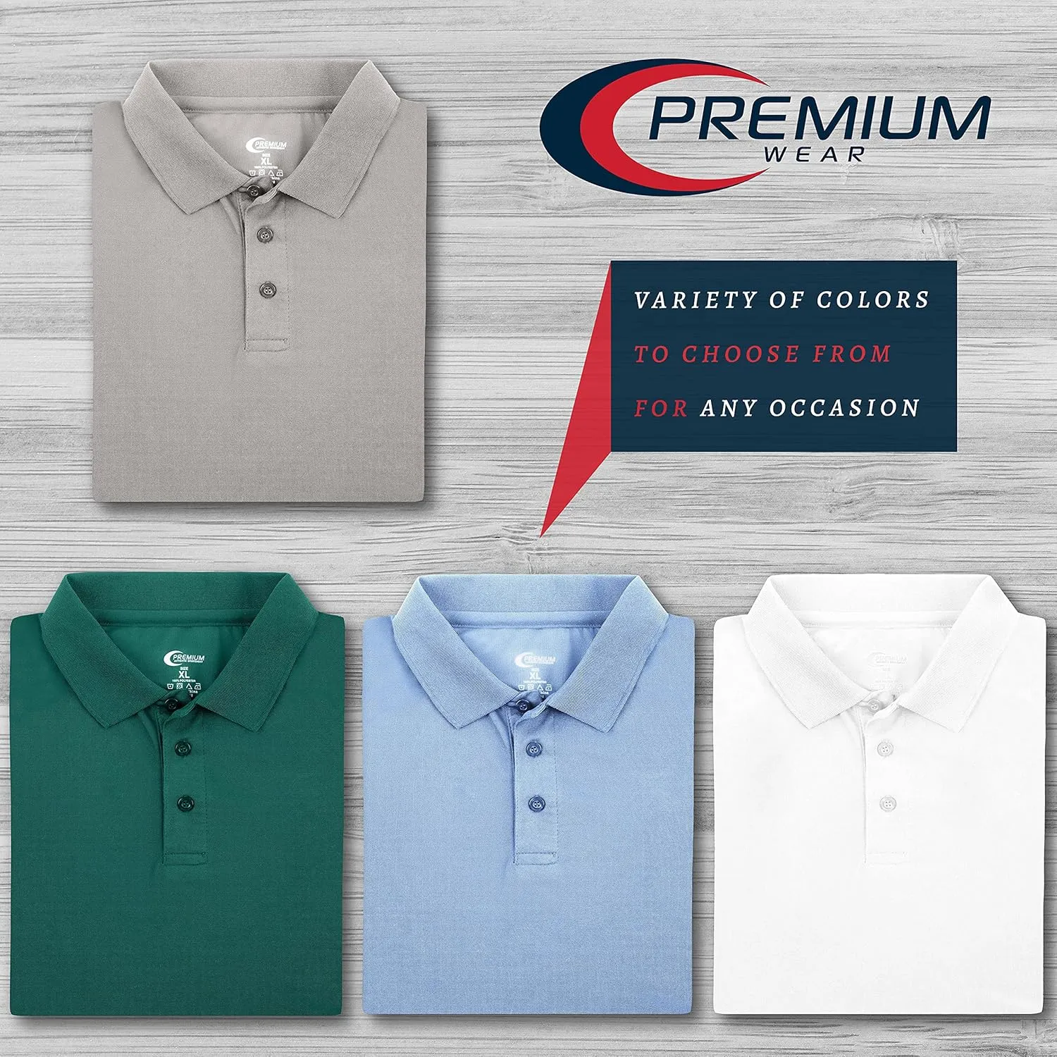 Premium Wear Boys High Moisture Wicking Polo T Shirts