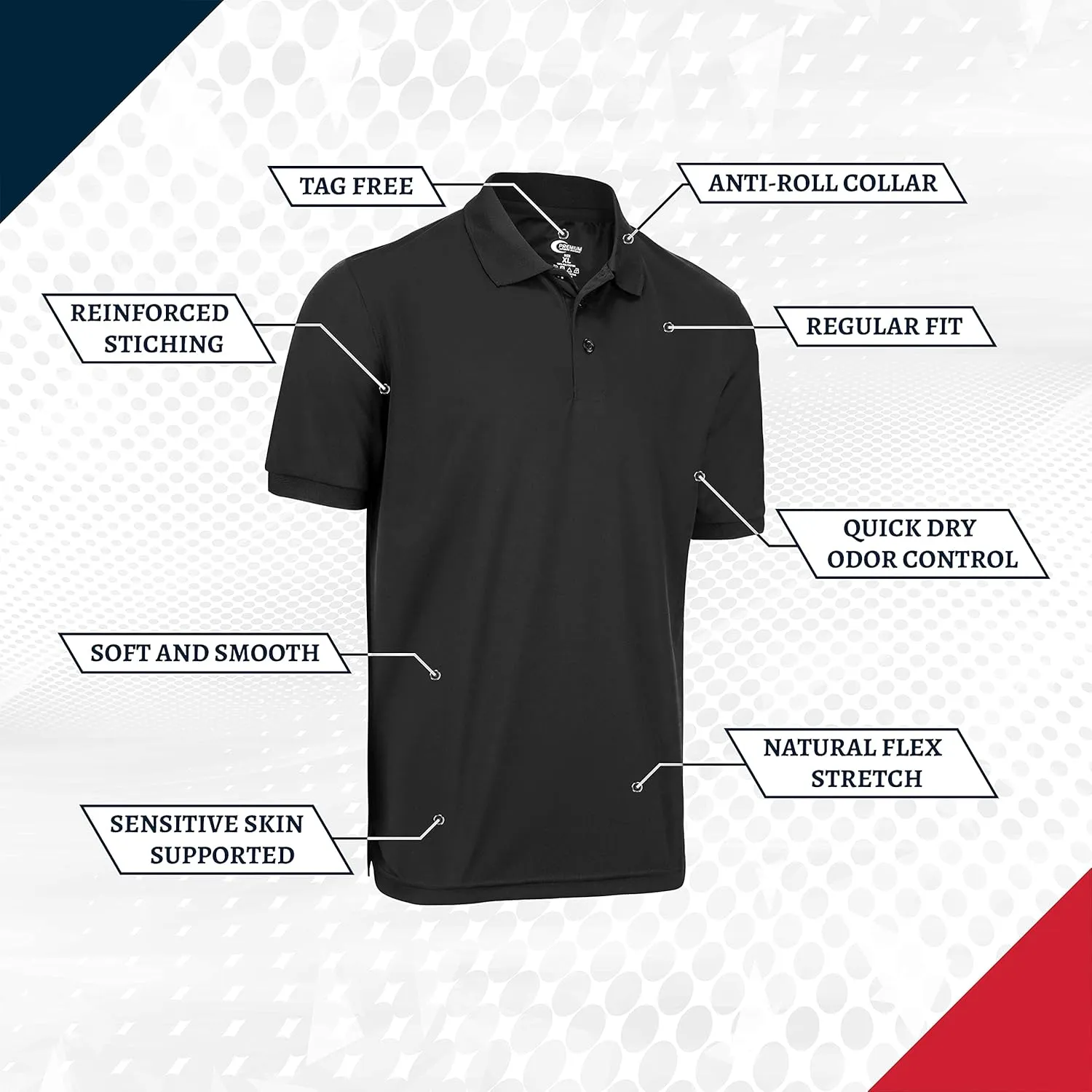 Premium Wear Boys High Moisture Wicking Polo T Shirts