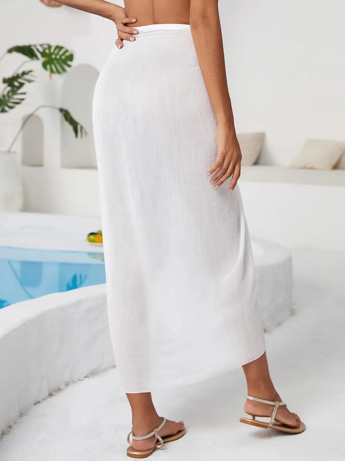 QIANXIZHAN Women's Swimsuit Cover Up,Beach Sarong Wrap Bottom Coverup for Women Short Skirt