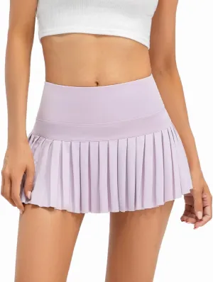 Raroauf Womens Pleated Tennis Skirts with Shorts High Waisted Mini Skirt Golf Skort Athletic Skirts Workout Pickball