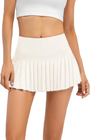 Raroauf Womens Pleated Tennis Skirts with Shorts High Waisted Mini Skirt Golf Skort Athletic Skirts Workout Pickball